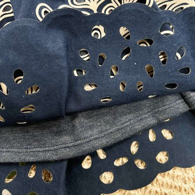 Vestido em Lese de Plantinhas - Marinho
